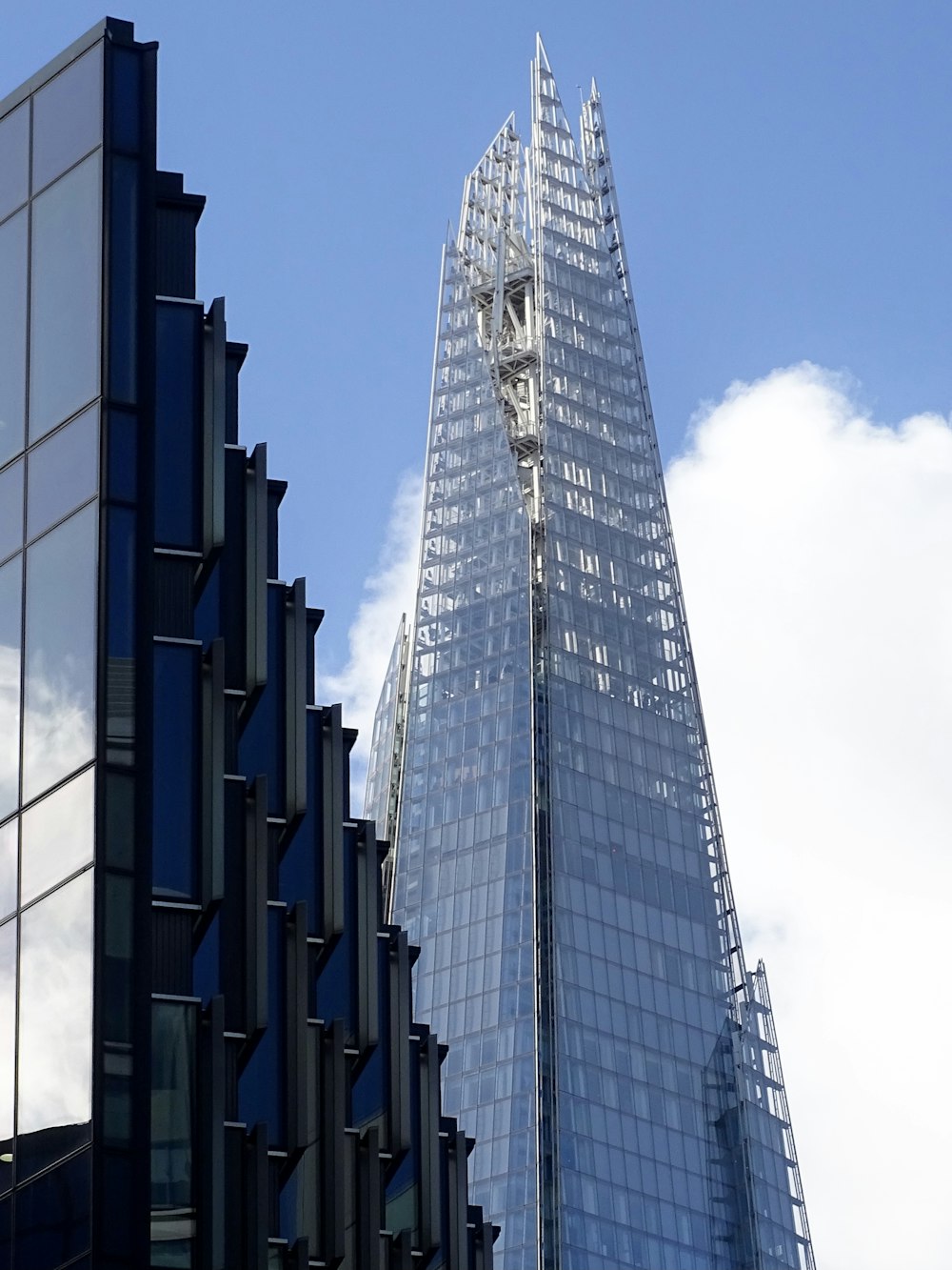 black and white glass building