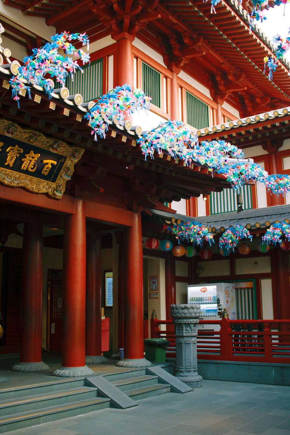 red and brown wooden building