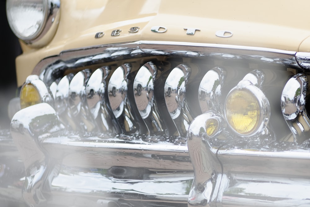 yellow and silver car engine