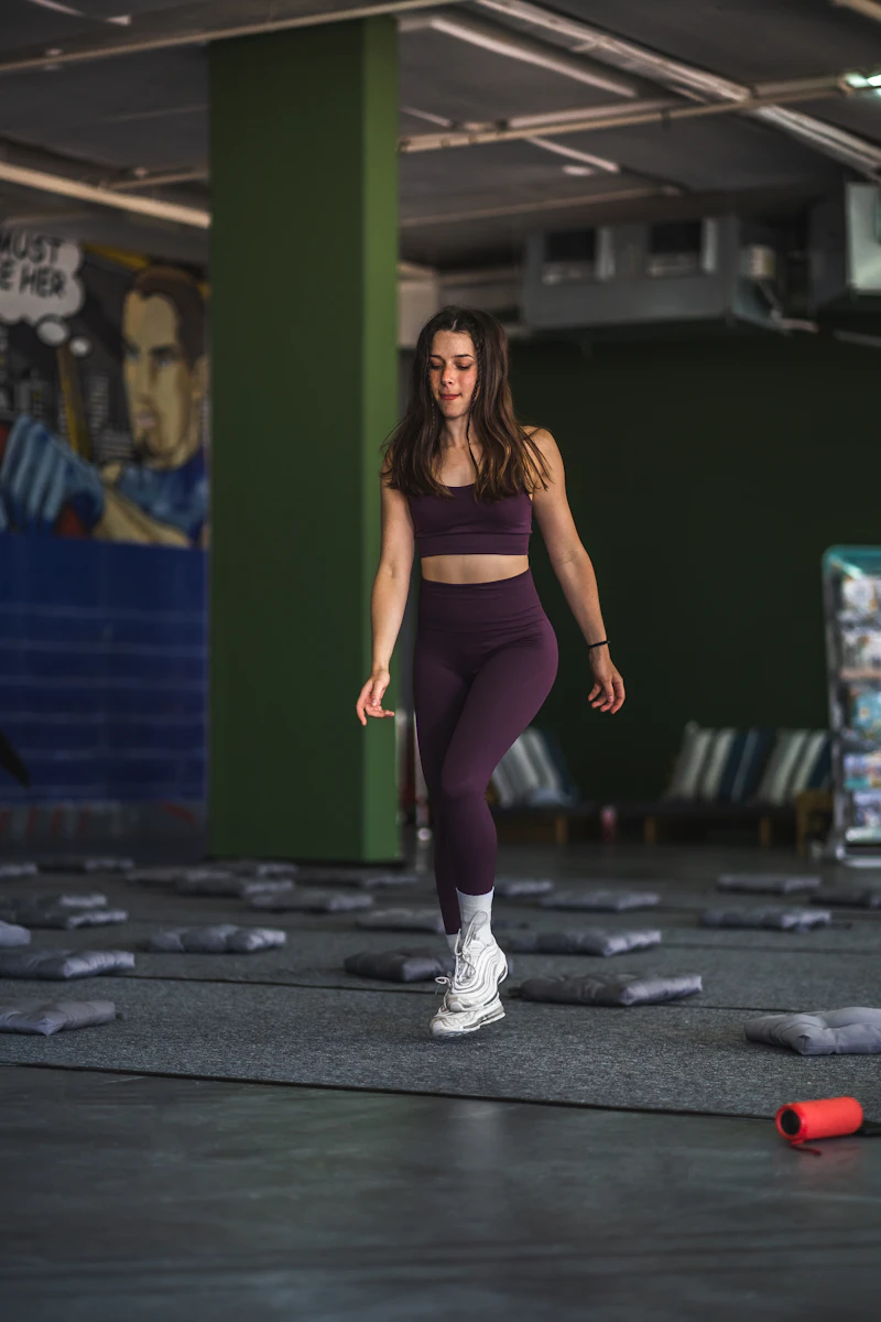 Woman wearing leggings and activewear