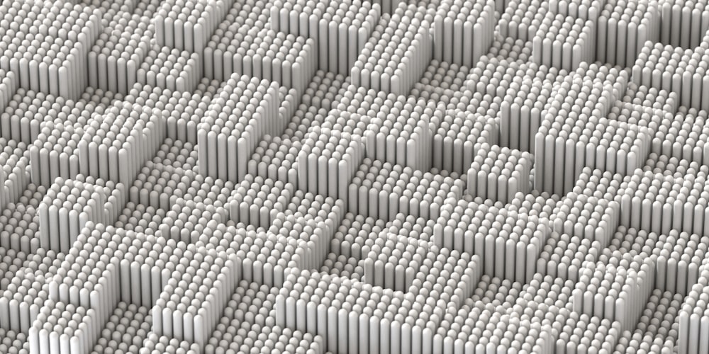 blocos de concreto branco no piso de concreto branco