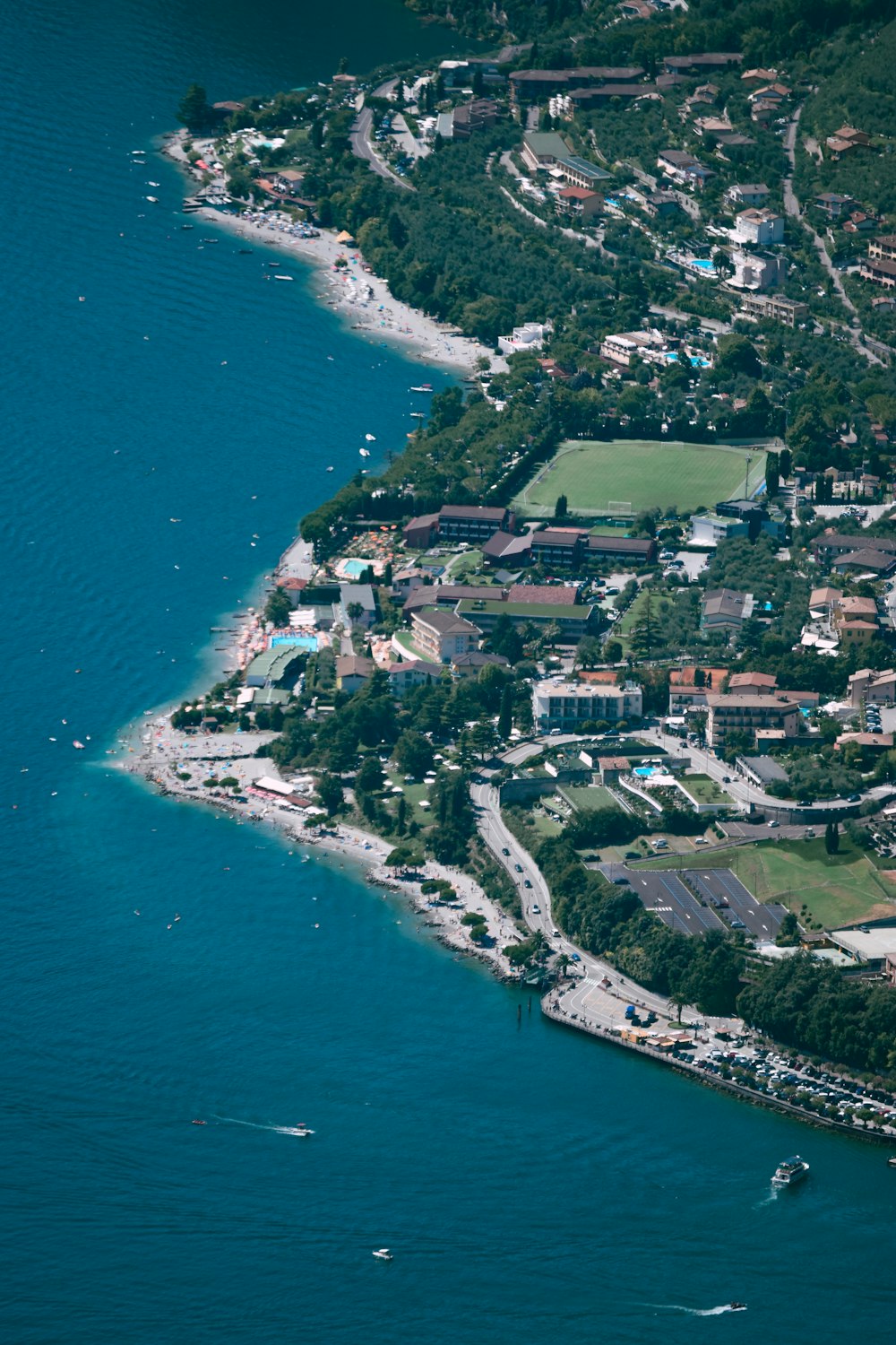 aerial view of city near body of water during daytime