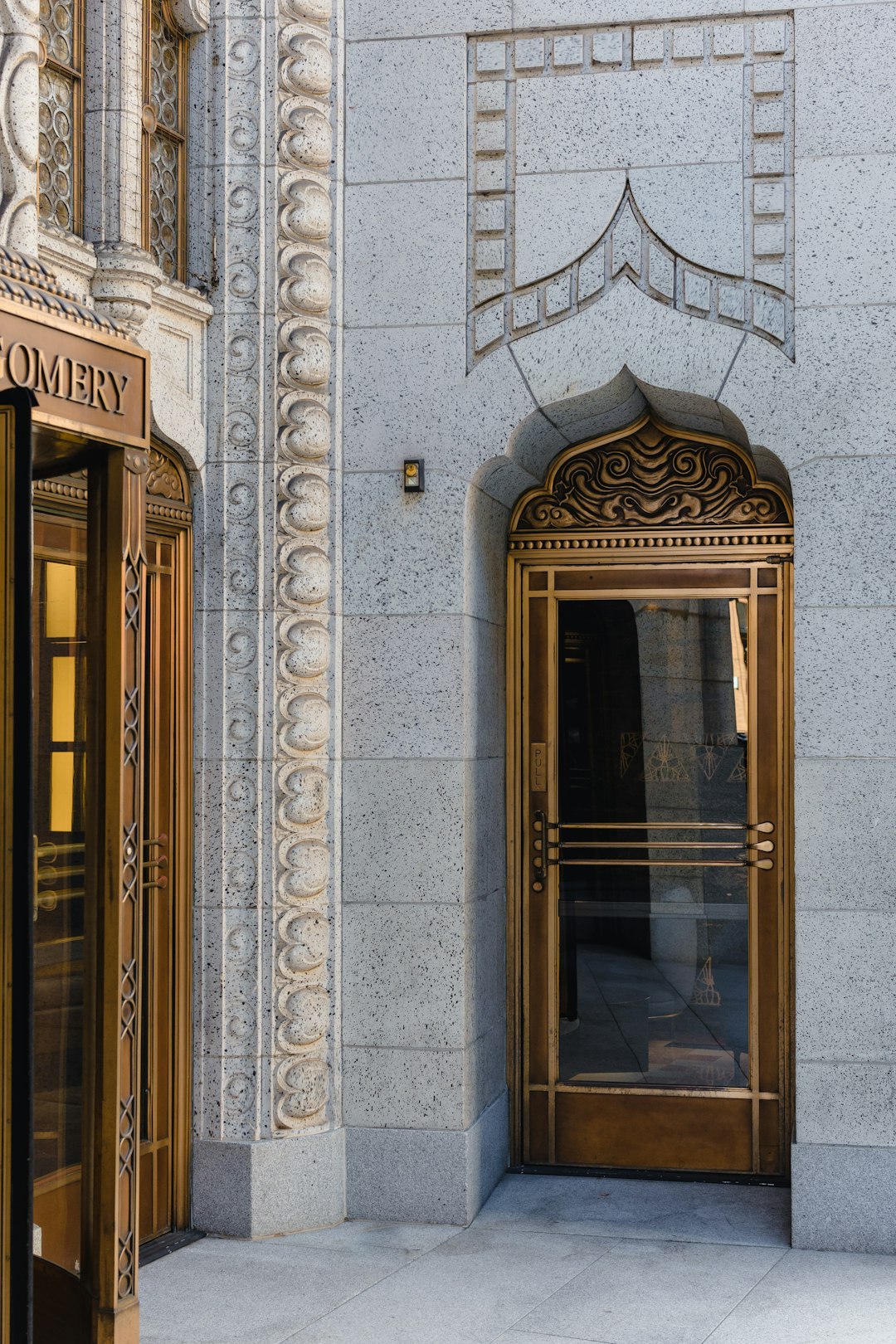 brown wooden framed glass door