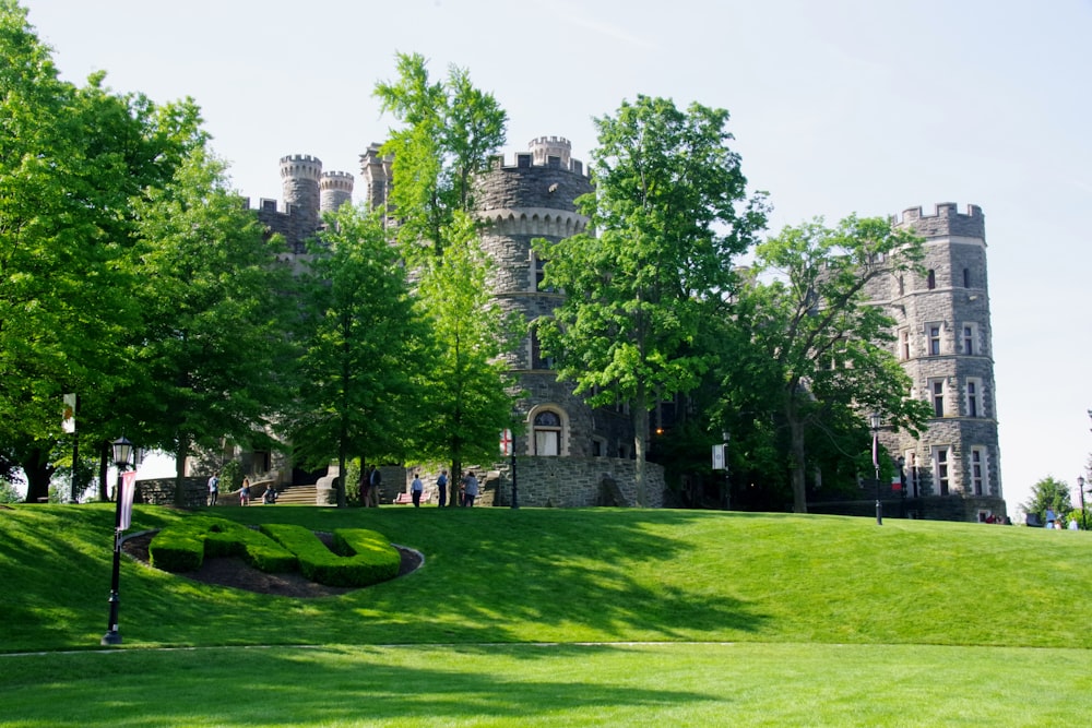 green grass field near green trees and gray concrete building during daytime