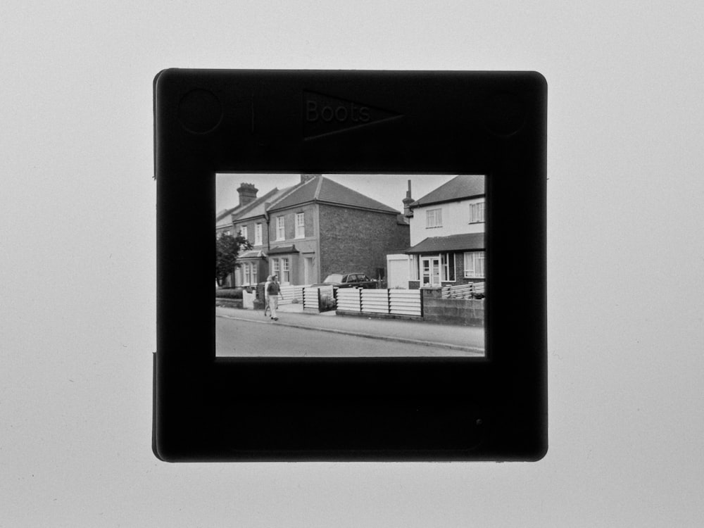 black tablet computer on white table