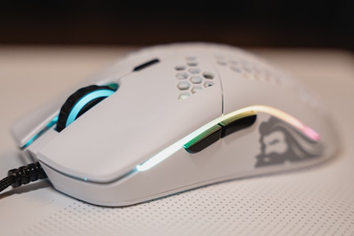 black and white cordless computer mouse