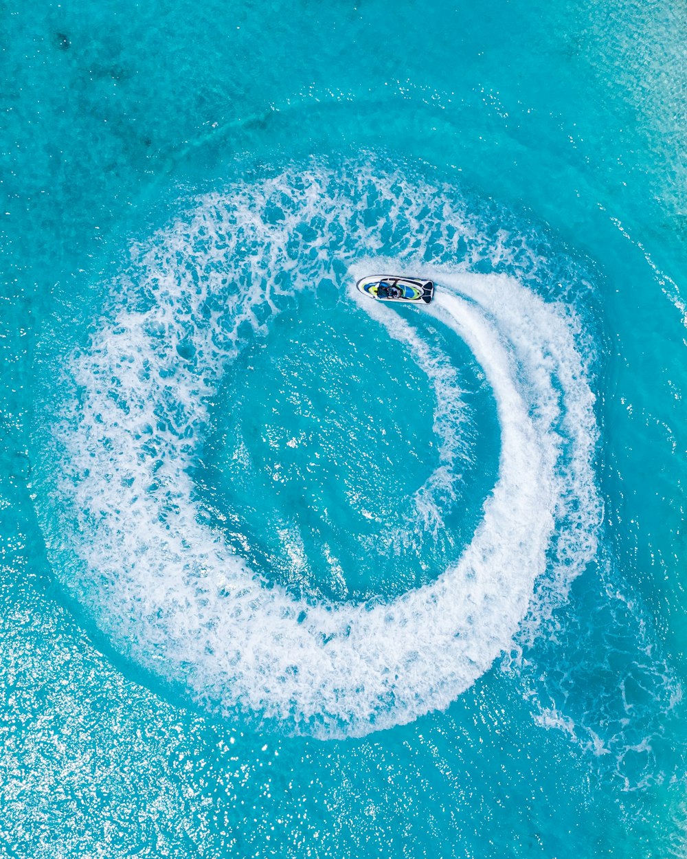 aerial view of blue water