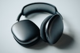 black headphones - image