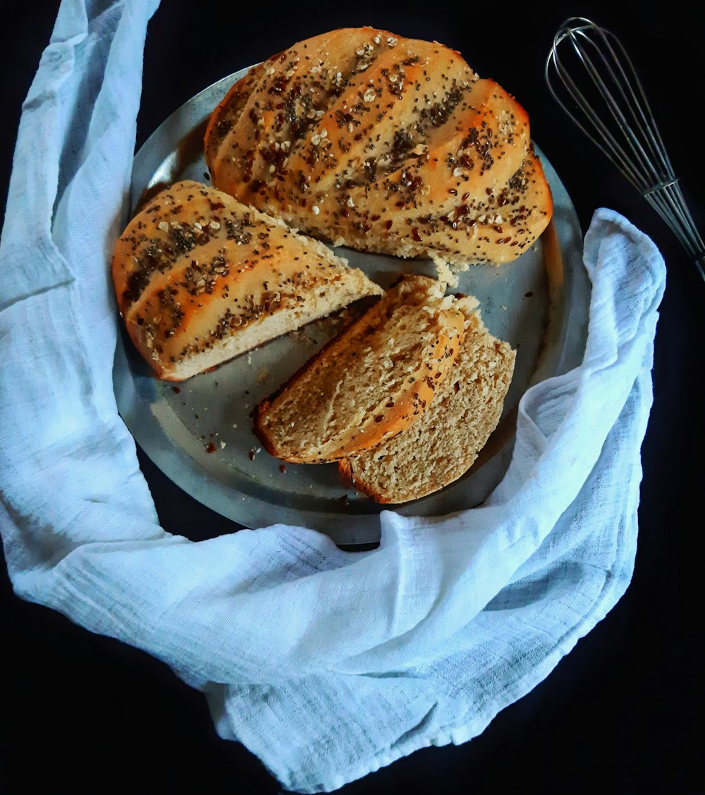 brown bread on white paper towel