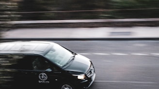 black volkswagen car on road