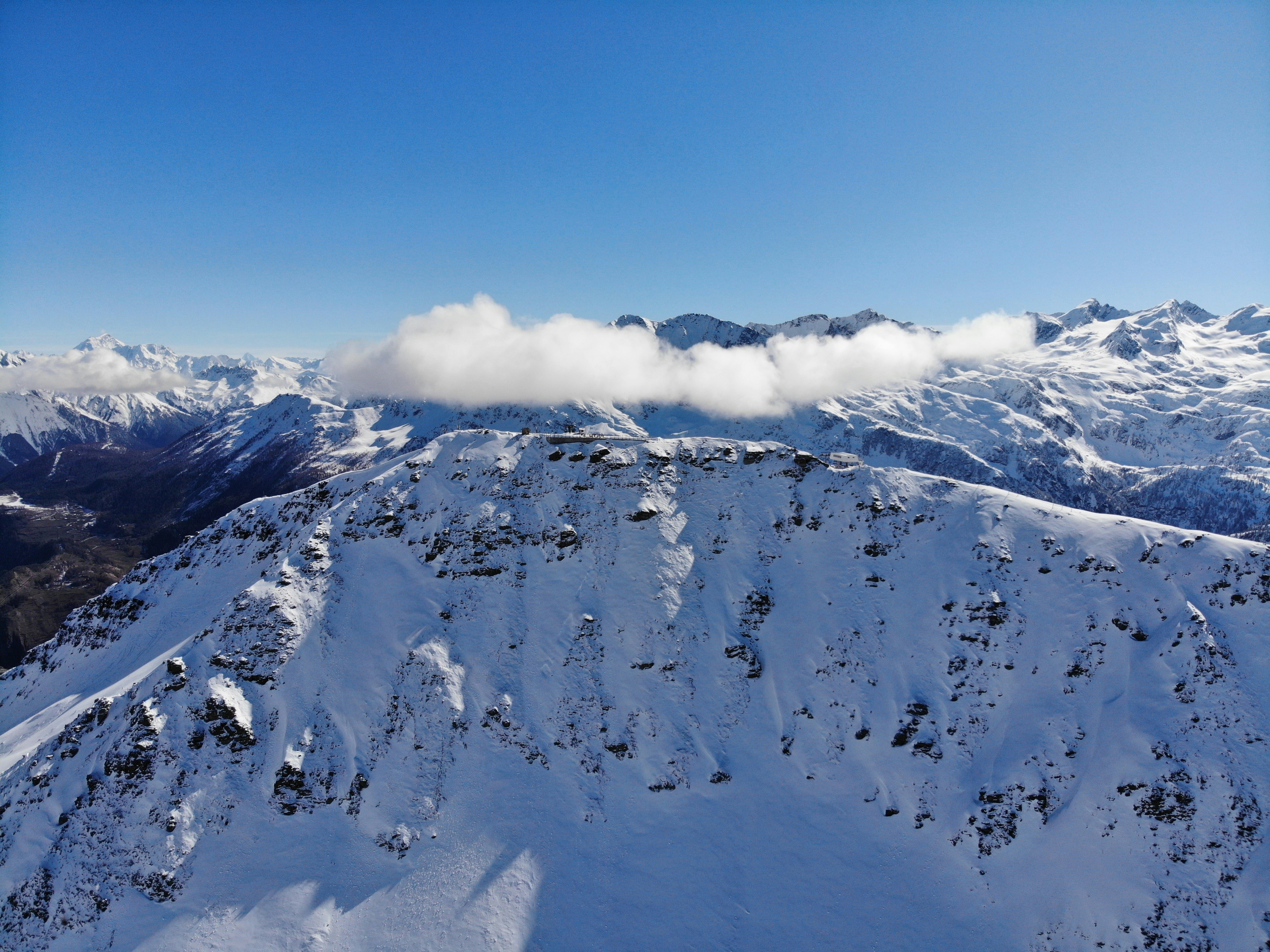 Drone shot of Alps in Italy