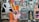 A collage of colorful street art posters on a wall, featuring a variety of graphic designs and styles. One poster has a cartoonish character emitting rainbow beams from its eyes, while another displays text about 'acid tabs'. There are printed images of people, abstract patterns, and cutouts of human figures.