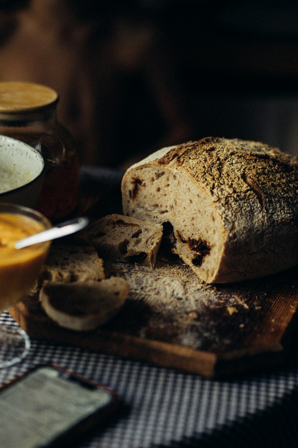 bread on brown wooden table