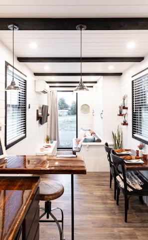 brown wooden table and chairs