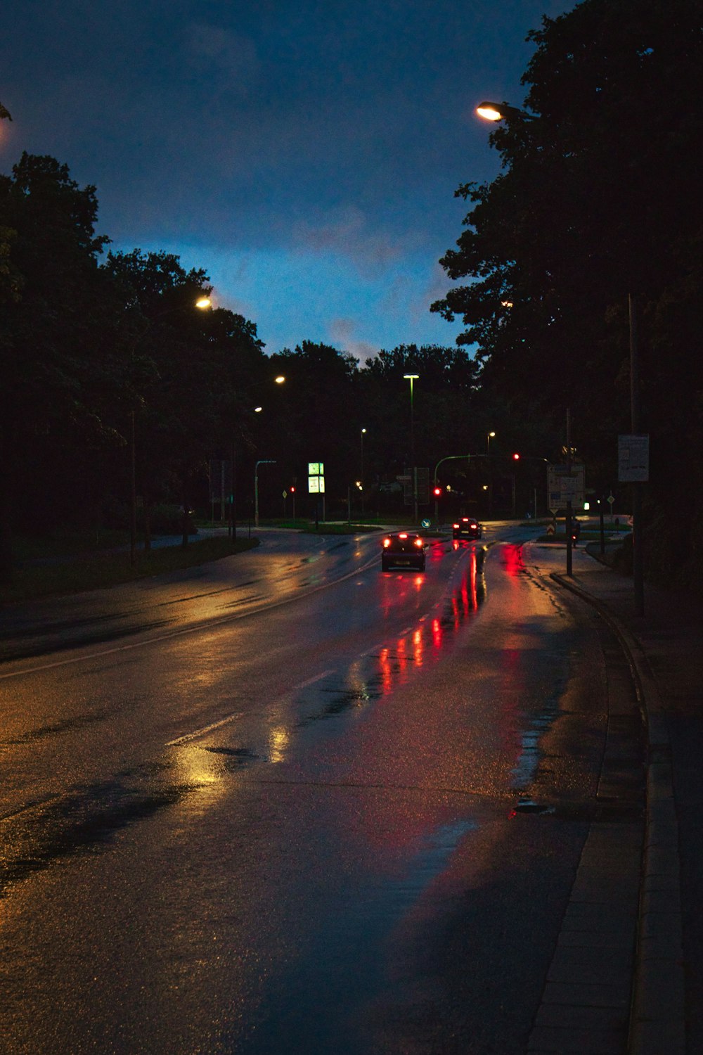 cars on road during night time