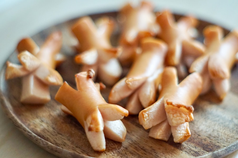 brown and white food on brown wooden table