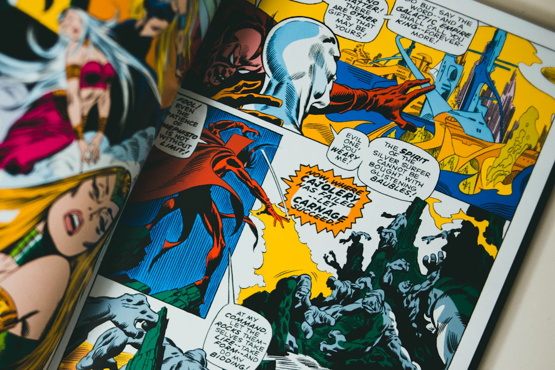 Hand-drawn comic strip panels on paper