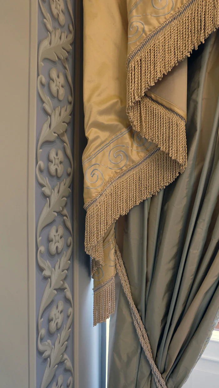 Gold floral drapes