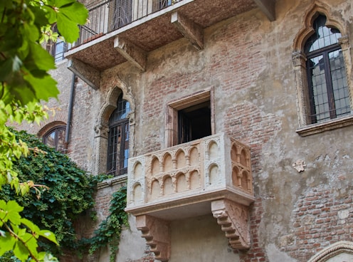 brown brick building with green plants