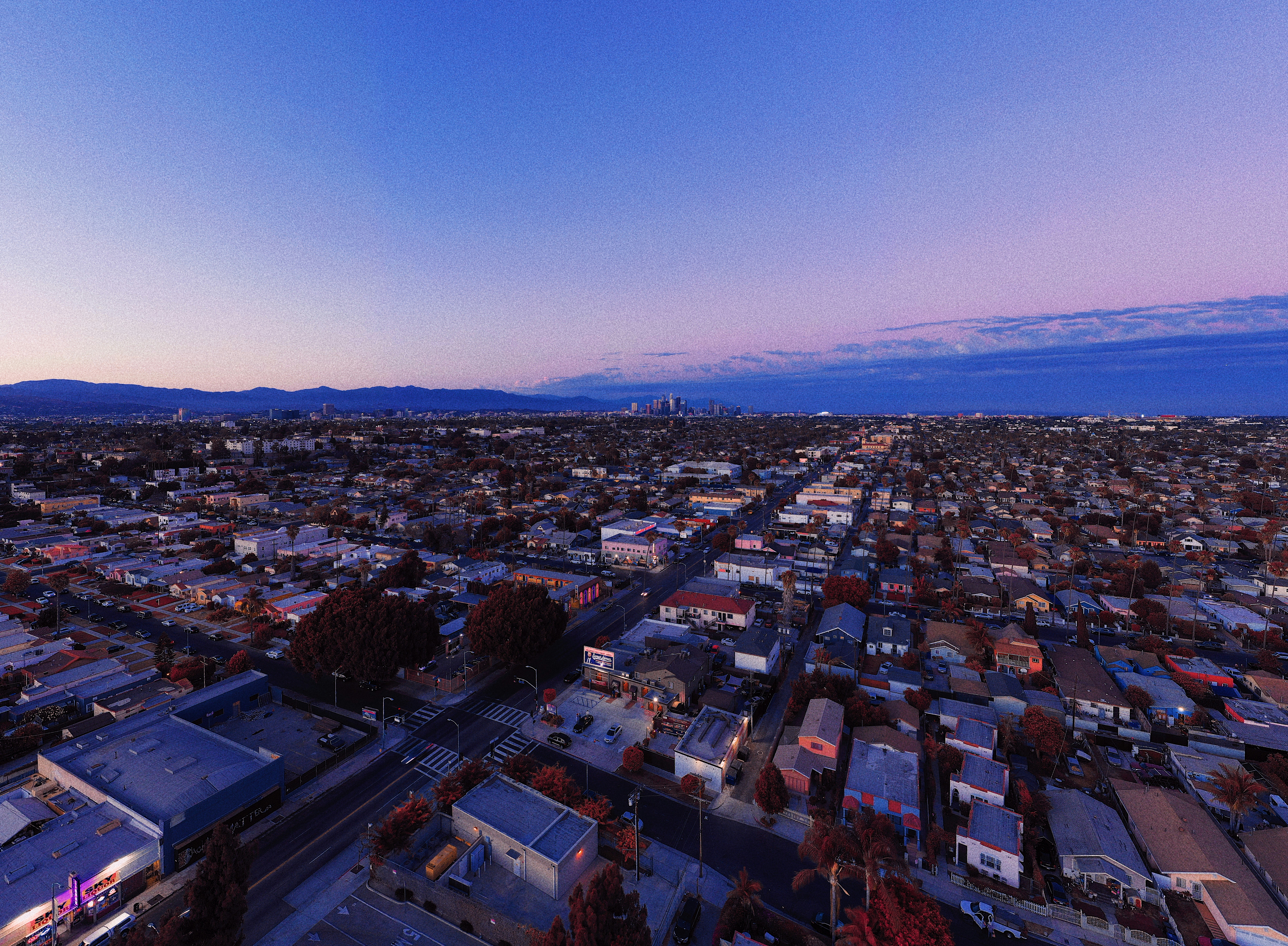 drone flying over house