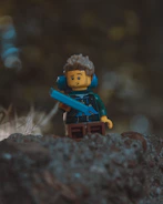 Minecraft character holding a diamond sword ready for adventure.