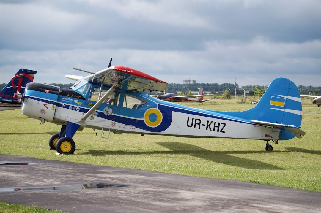 blue and red plane on gray asphalt road during daytime