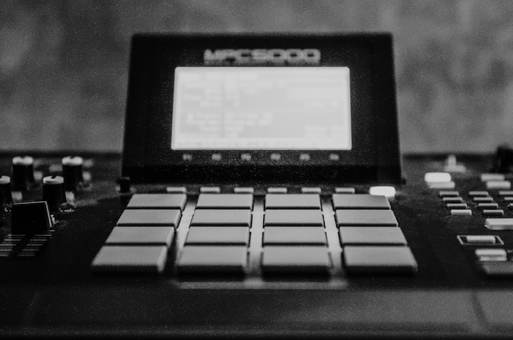 black and white laptop computer