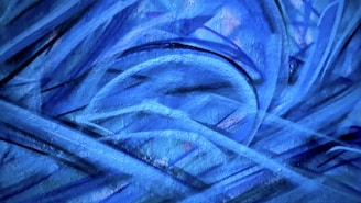 blue and white abstract painting