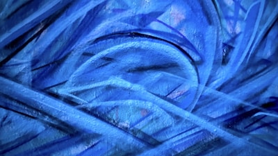 blue and white abstract painting