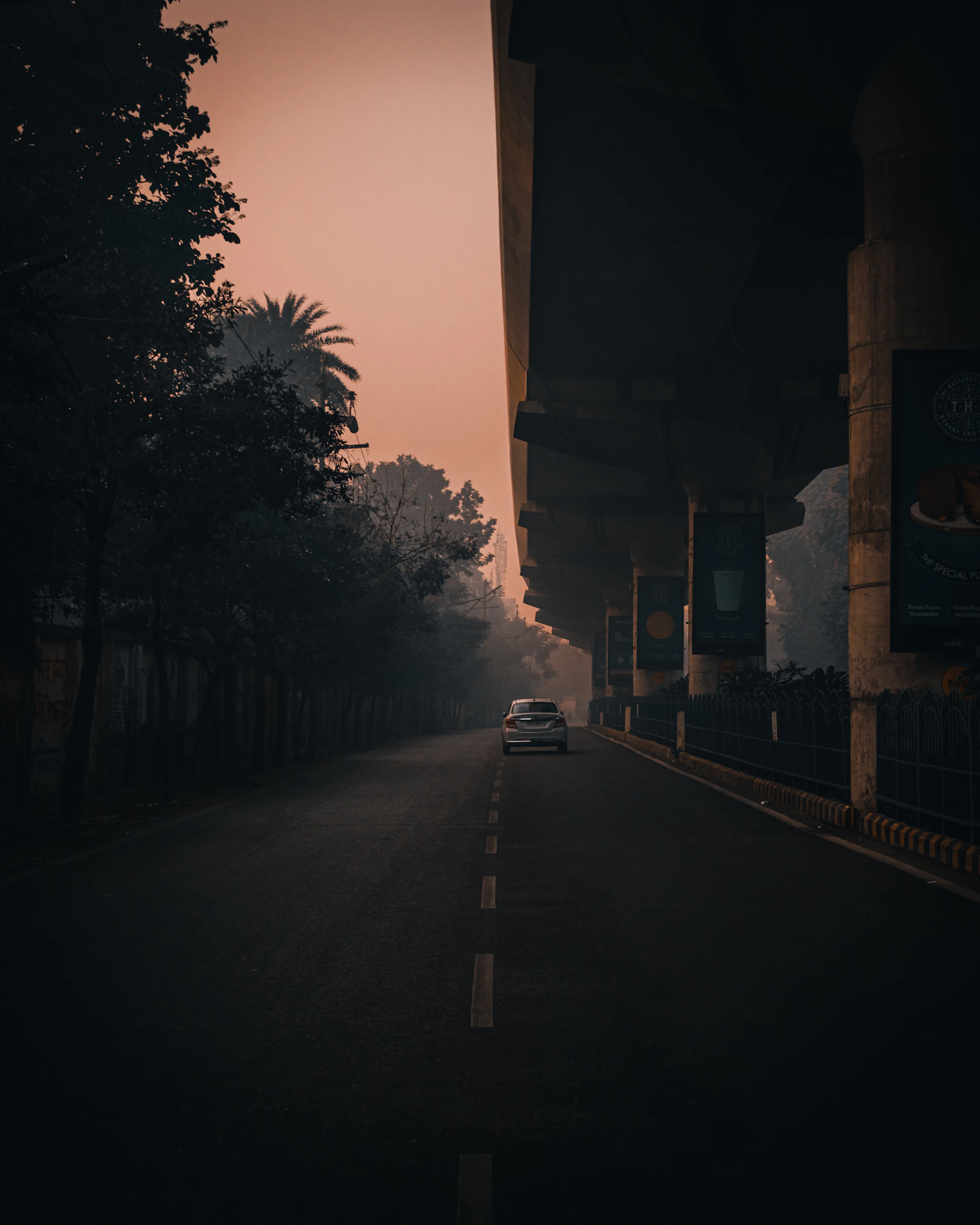 Behind the scenes on a film set in the soft blue hour