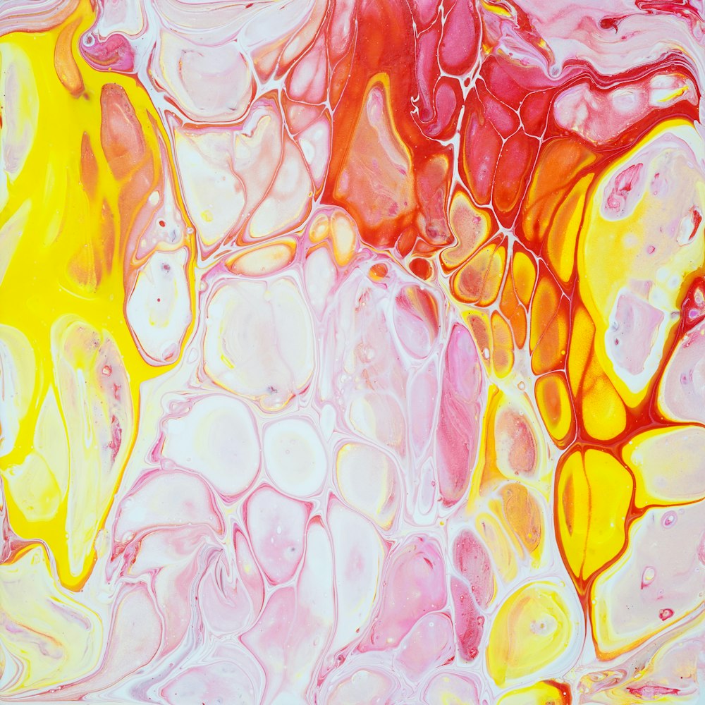 pink yellow and white abstract painting