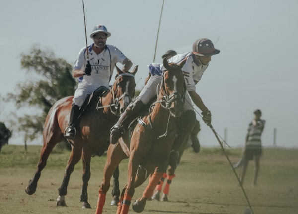 men riding horses on field during daytime