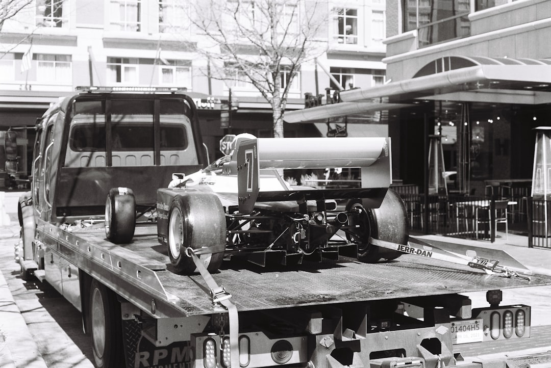 vintage car in grayscale photography