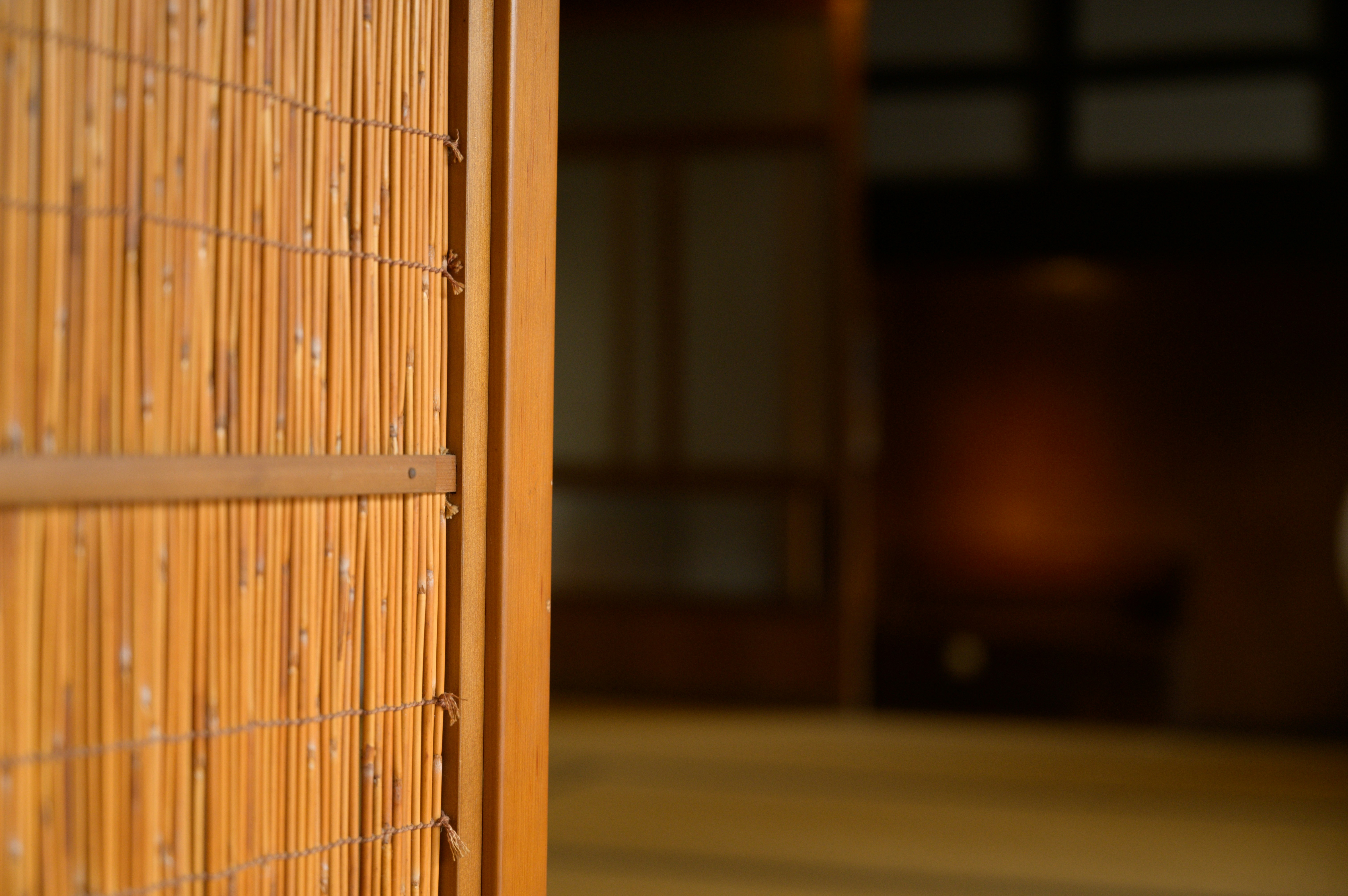 Close-up of a meticulously crafted traditional Japanese wooden item