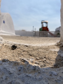 Close-up of playground surfacing materials being tested.