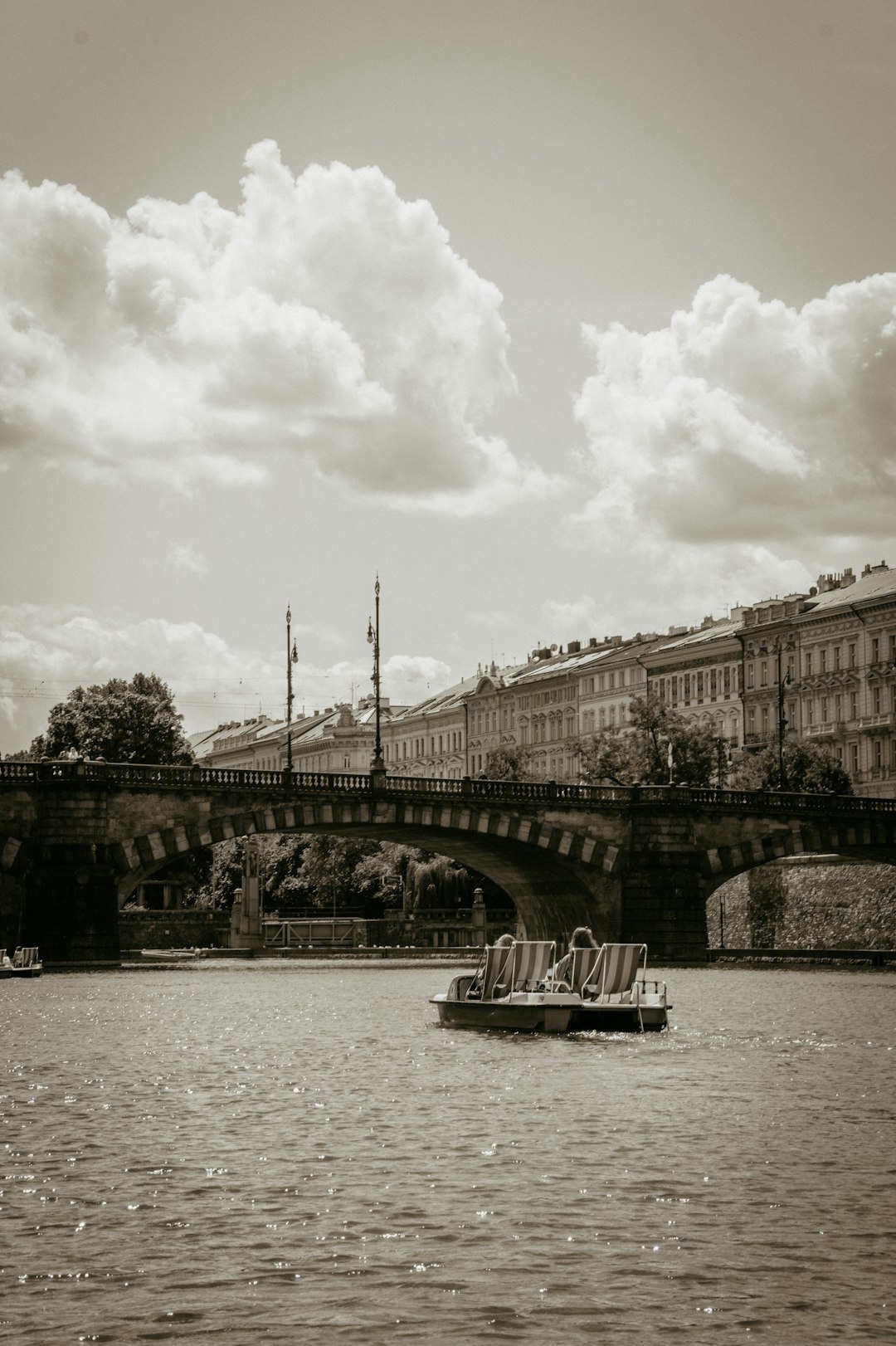 grayscale photo of bridge over river