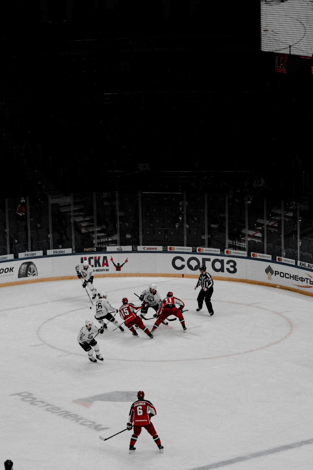 ice hockey players on ice hockey stadium