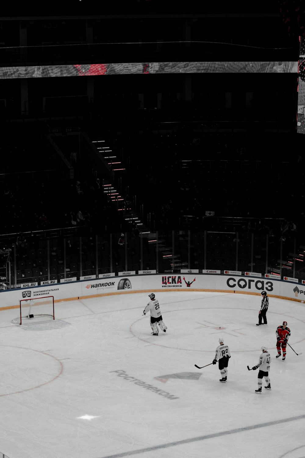 ice hockey players on ice hockey field