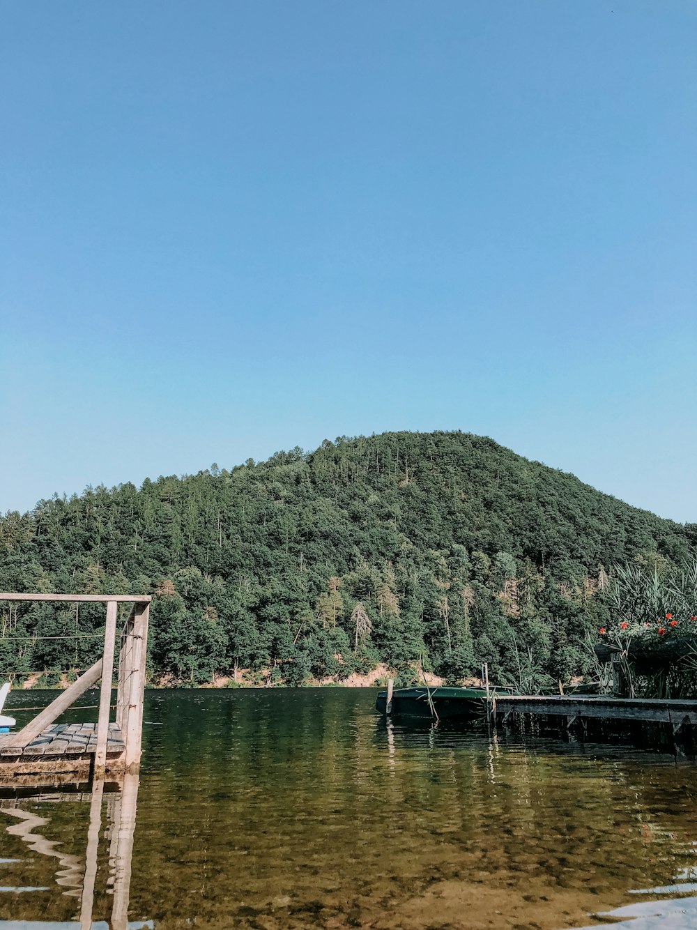 ponte di legno marrone sul fiume durante il giorno