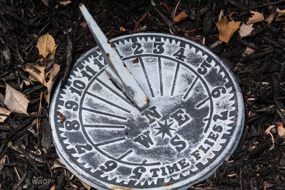 round gray and black round coin