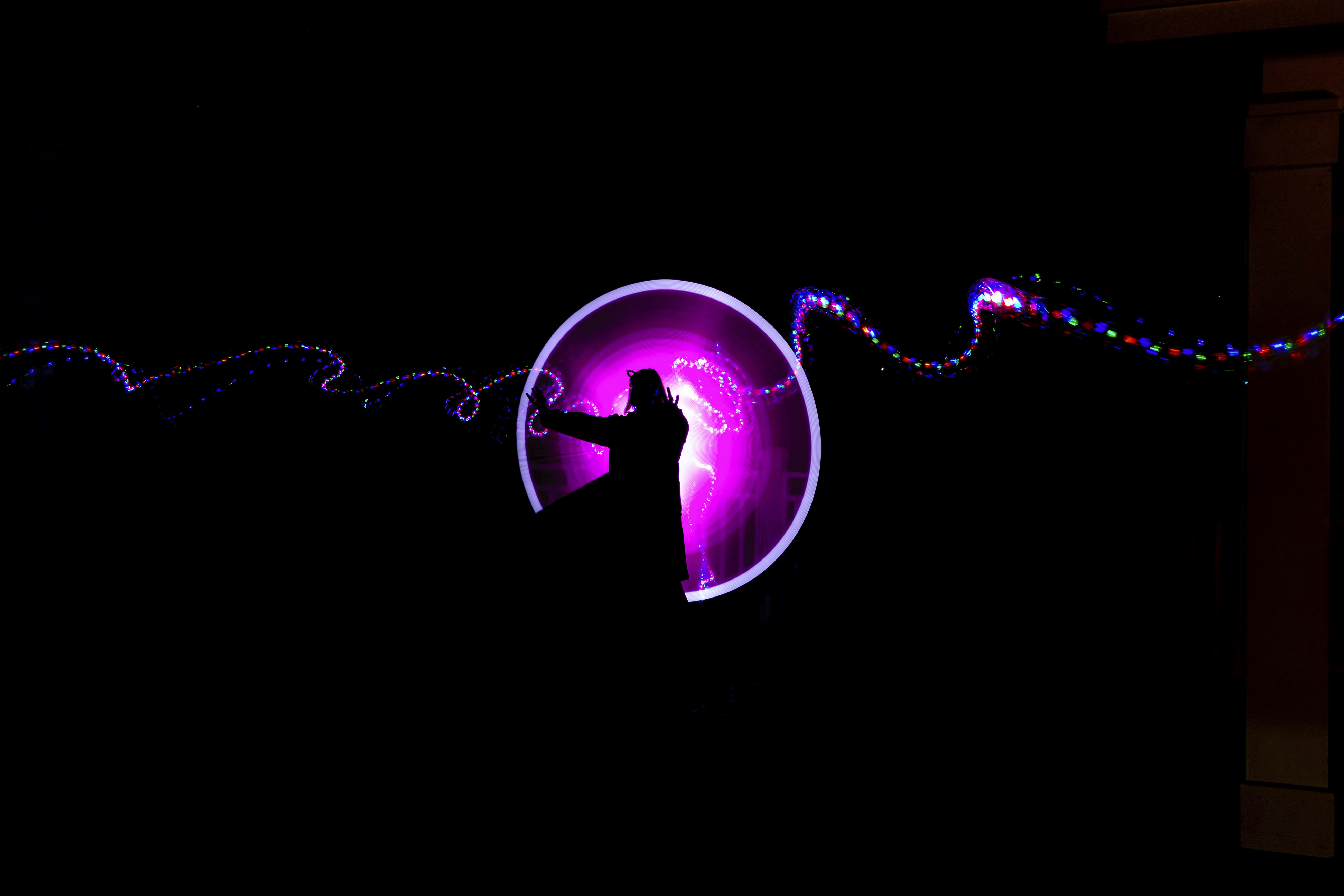 紫と青のハートのイラスト