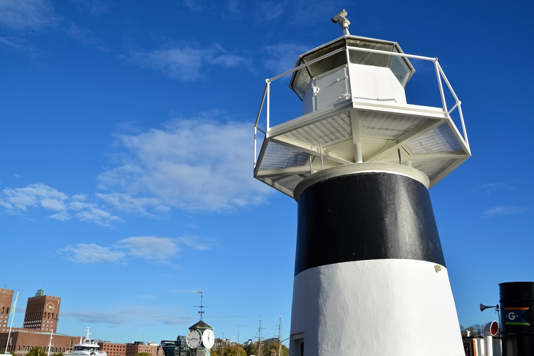 white and black light post