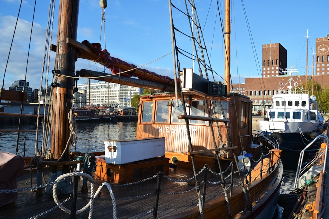 brown and white boat on dock during daytime