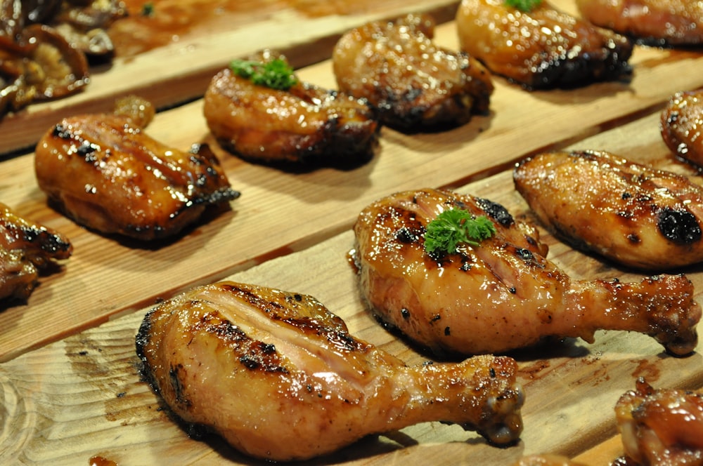 brown fried food on brown wooden chopping board