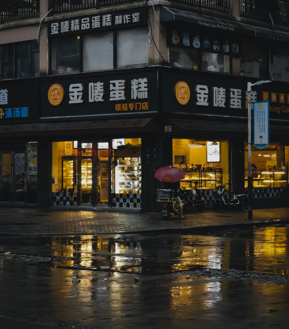 people sitting on chair near restaurant during night time