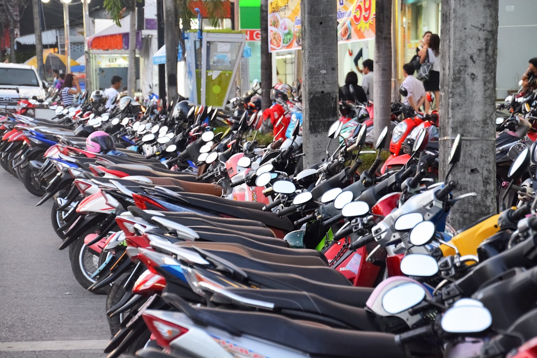 parked motorcycle on the street