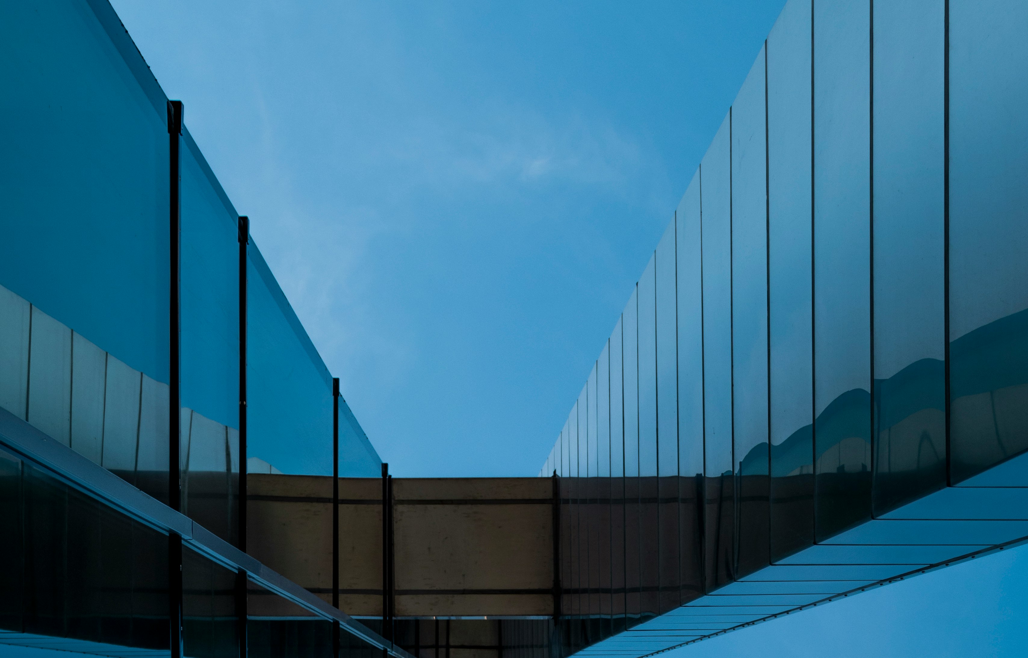 blue and gray glass building