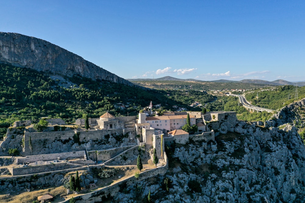 aerial view of city on mountain during daytime