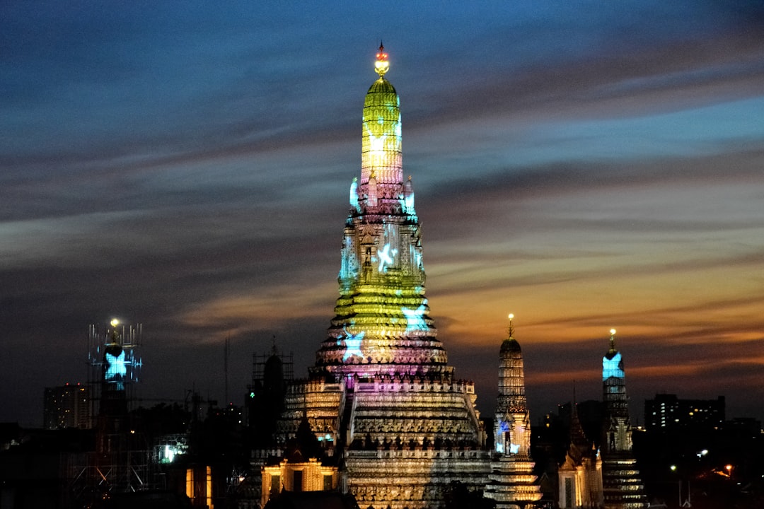 lighted tower during night time