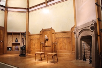 A beautifully restored historic British manor interior.